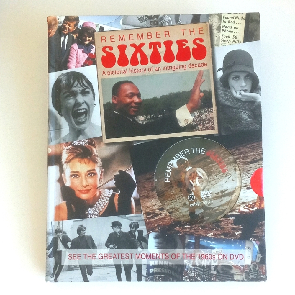 Remember the Sixties: Pictorial History Hardback Book w DVD Elvis Audrey Hepburn